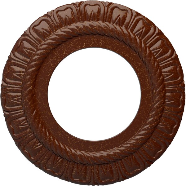 Ekena Millwork Claremont Medallion (Canopies up to 5 5/8"), 9"OD x 4 1/2"ID x 1/2"P, Burnished Mahogany Crackle CM09CLBMC - main